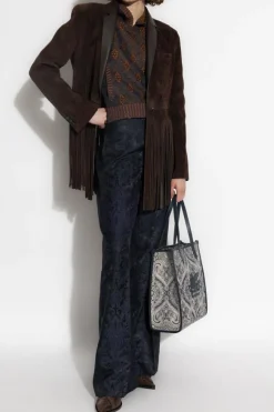 Etro BRĄZOWY Bluza z kapturem