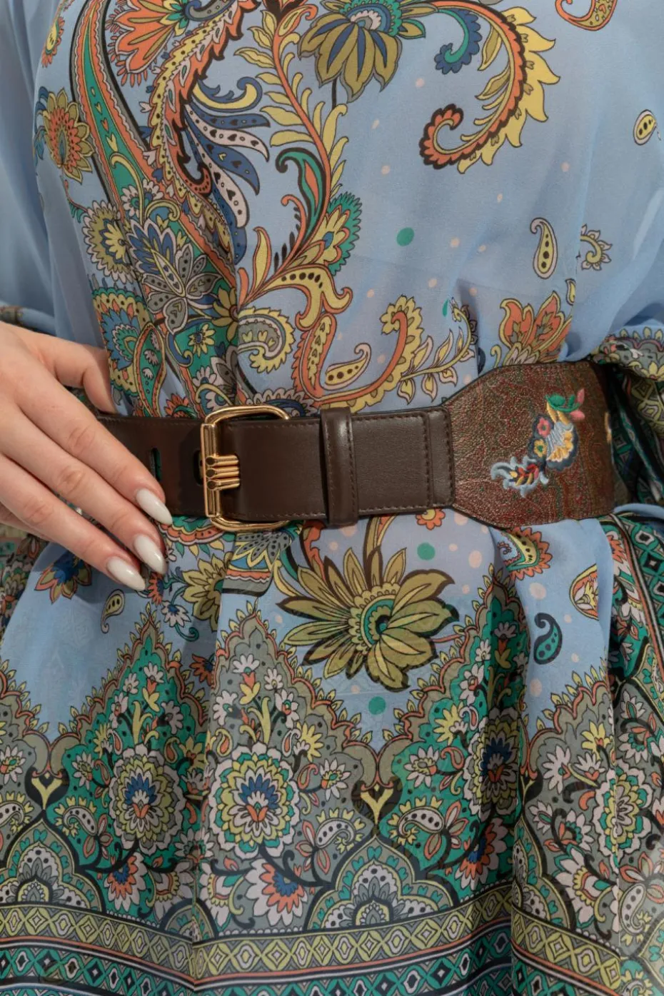 Etro BRĄZOWY Pas na talię