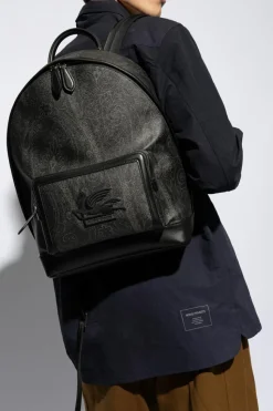 Etro CZARNY Plecak z logo