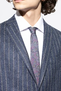 Etro FIOLETOWY Wzorzysty krawat