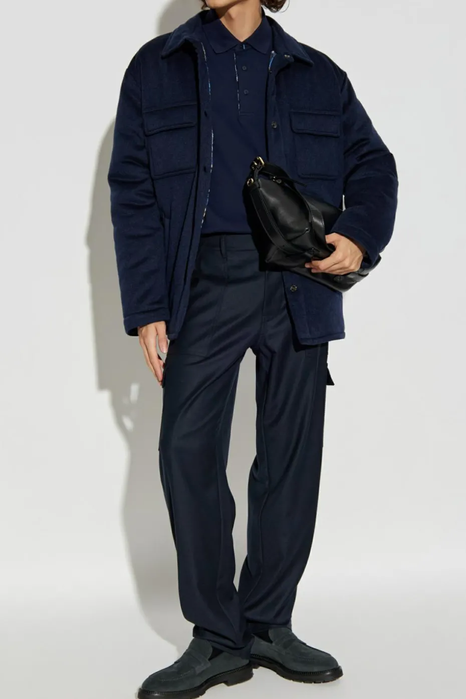 Etro GRANATOWY Bawełniane polo