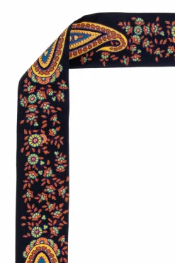 Etro GRANATOWY Jedwabna apaszka