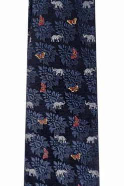 Etro GRANATOWY Jedwabny krawat