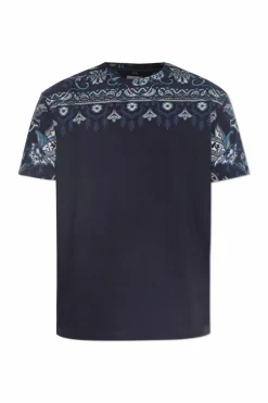 Etro GRANATOWY T-shirt ze wzorem