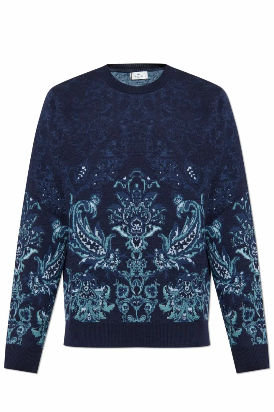 Etro GRANATOWY Wełniany sweter