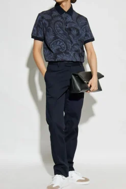 Etro GRANATOWY Wzorzyste polo