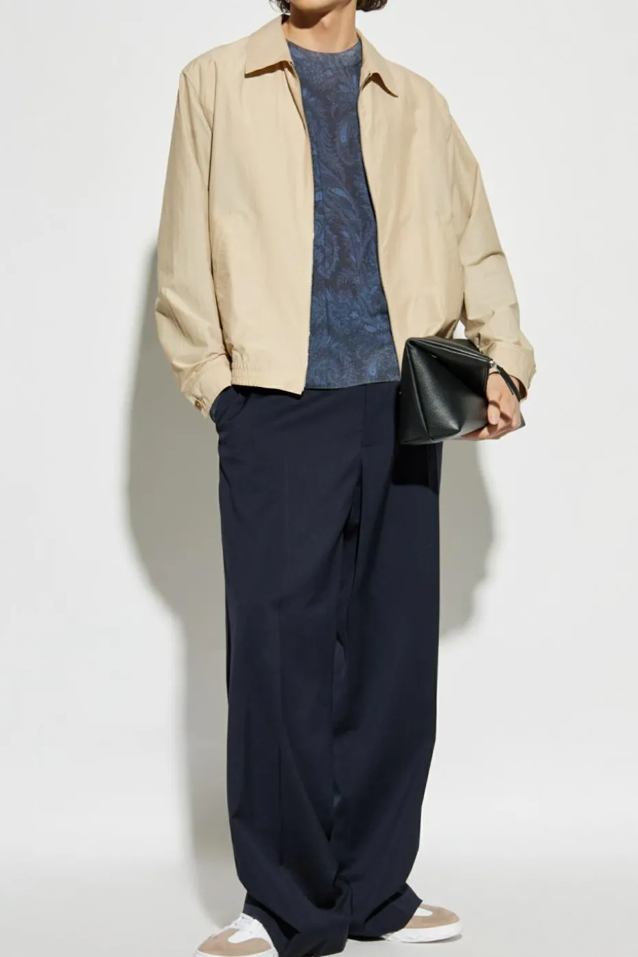 Etro GRANATOWY Wzorzysty sweter