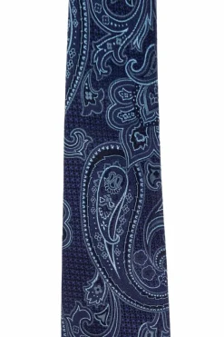 Etro GRANATOWY Wzorzysty krawat