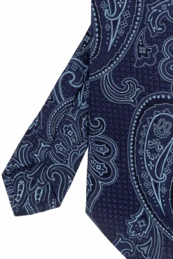 Etro GRANATOWY Wzorzysty krawat