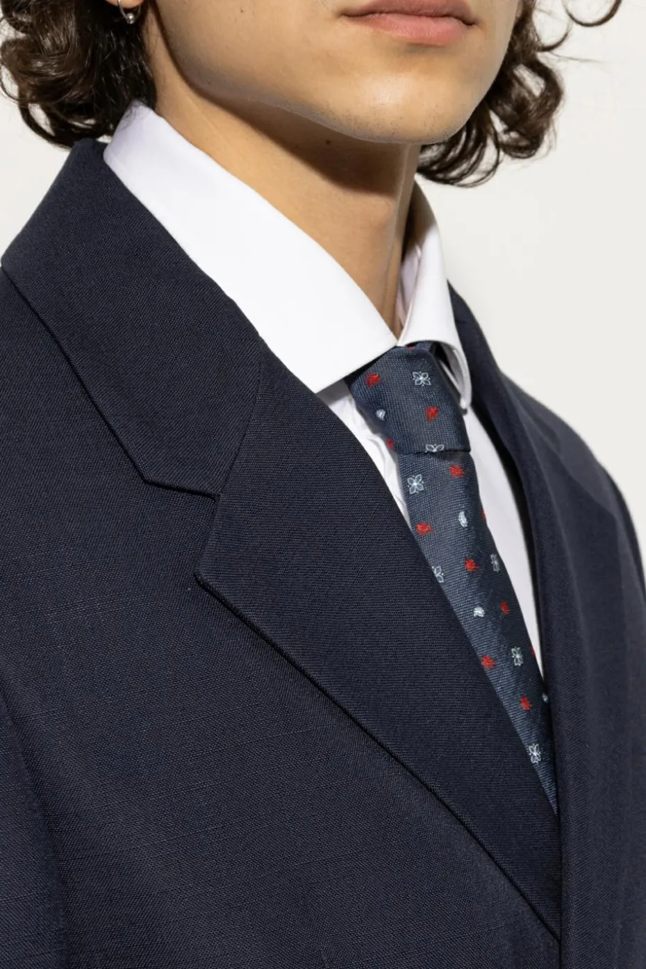 Etro GRANATOWY Wzorzysty krawat