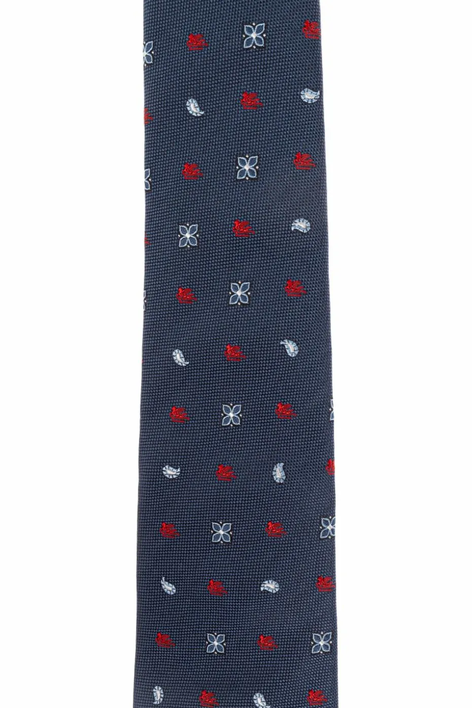 Etro GRANATOWY Wzorzysty krawat