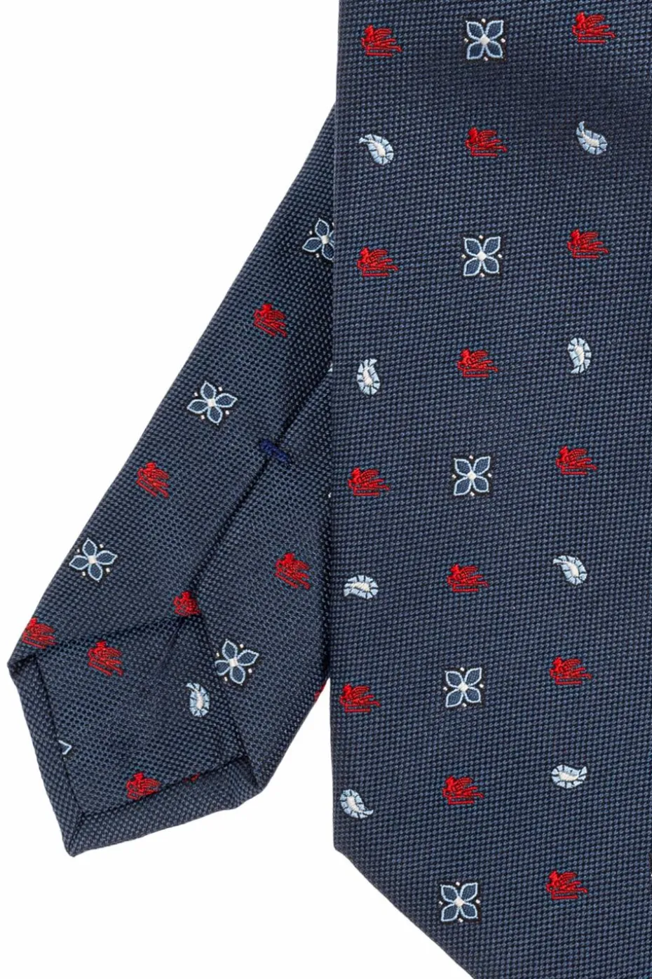 Etro GRANATOWY Wzorzysty krawat