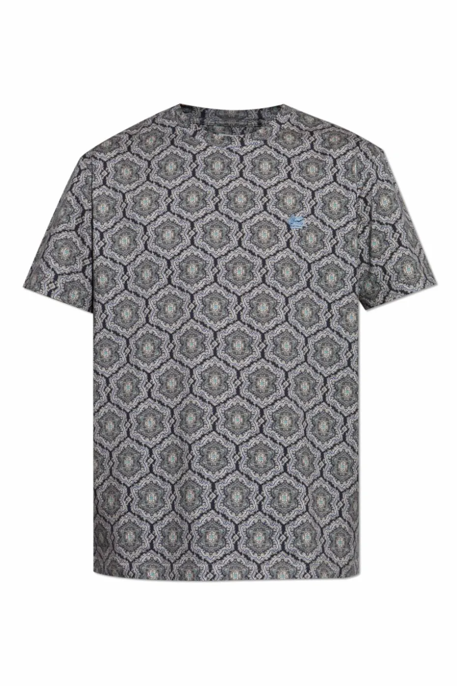 Etro GRANATOWY Wzorzysty t-shirt