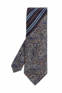 Etro GRANATOWY Wzorzysty krawat