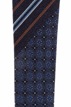 Etro GRANATOWY Wzorzysty krawat