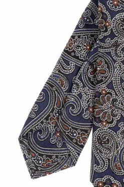 Etro GRANATOWY Wzorzysty krawat