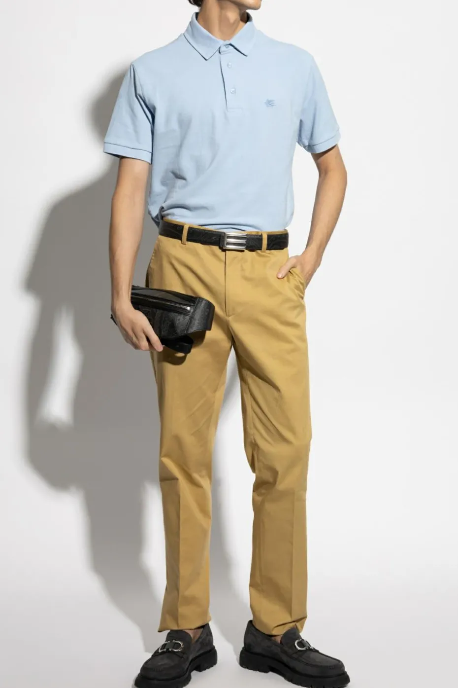 Etro jasnoniebieski Polo z wyszytym logo