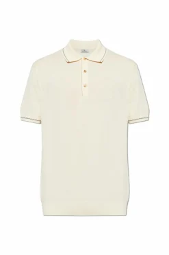 Etro kremowy Polo z wyszytym logo