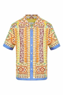 Etro MULTIKOLOR Wzorzysta koszyka z krótkimi rękawami