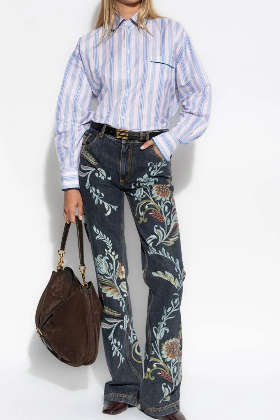 Etro NIEBIESKI Koszula typu `oversize`
