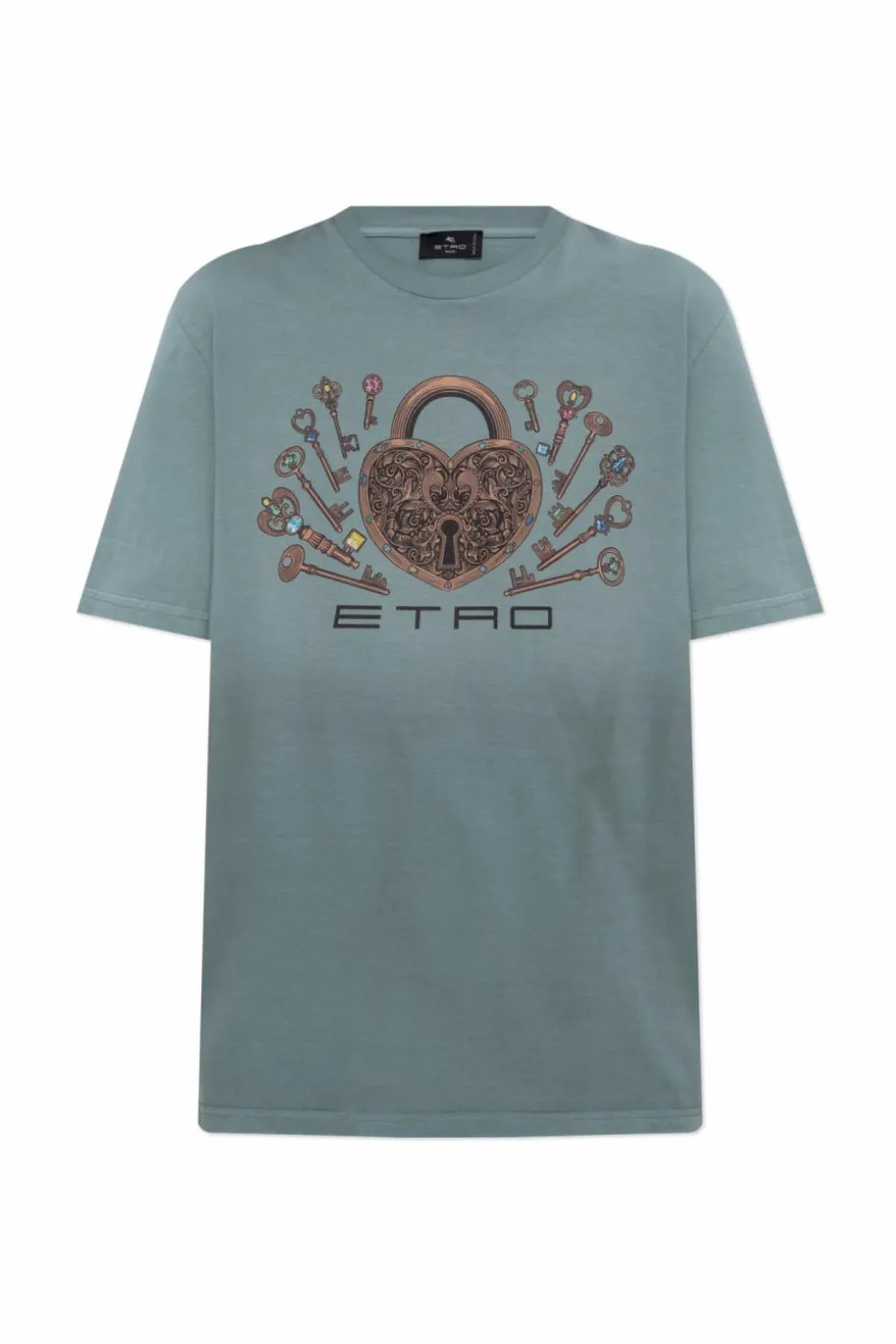 Etro NIEBIESKI T-shirt z nadrukiem