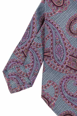 Etro NIEBIESKI Wzorzysty krawat