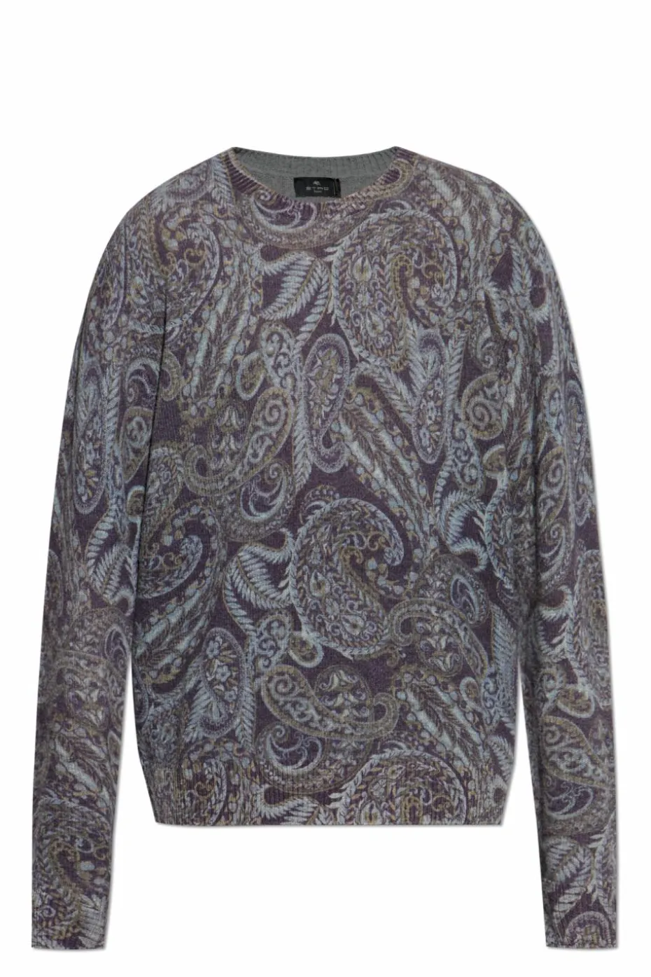 Etro SZARY Wzorzysty sweter
