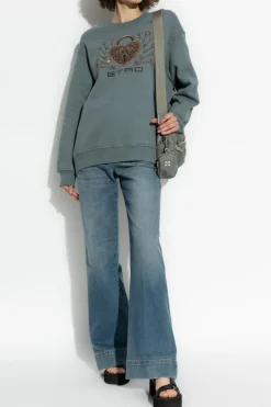 Etro ZIELONY Bluza z kolorowym nadrukiem
