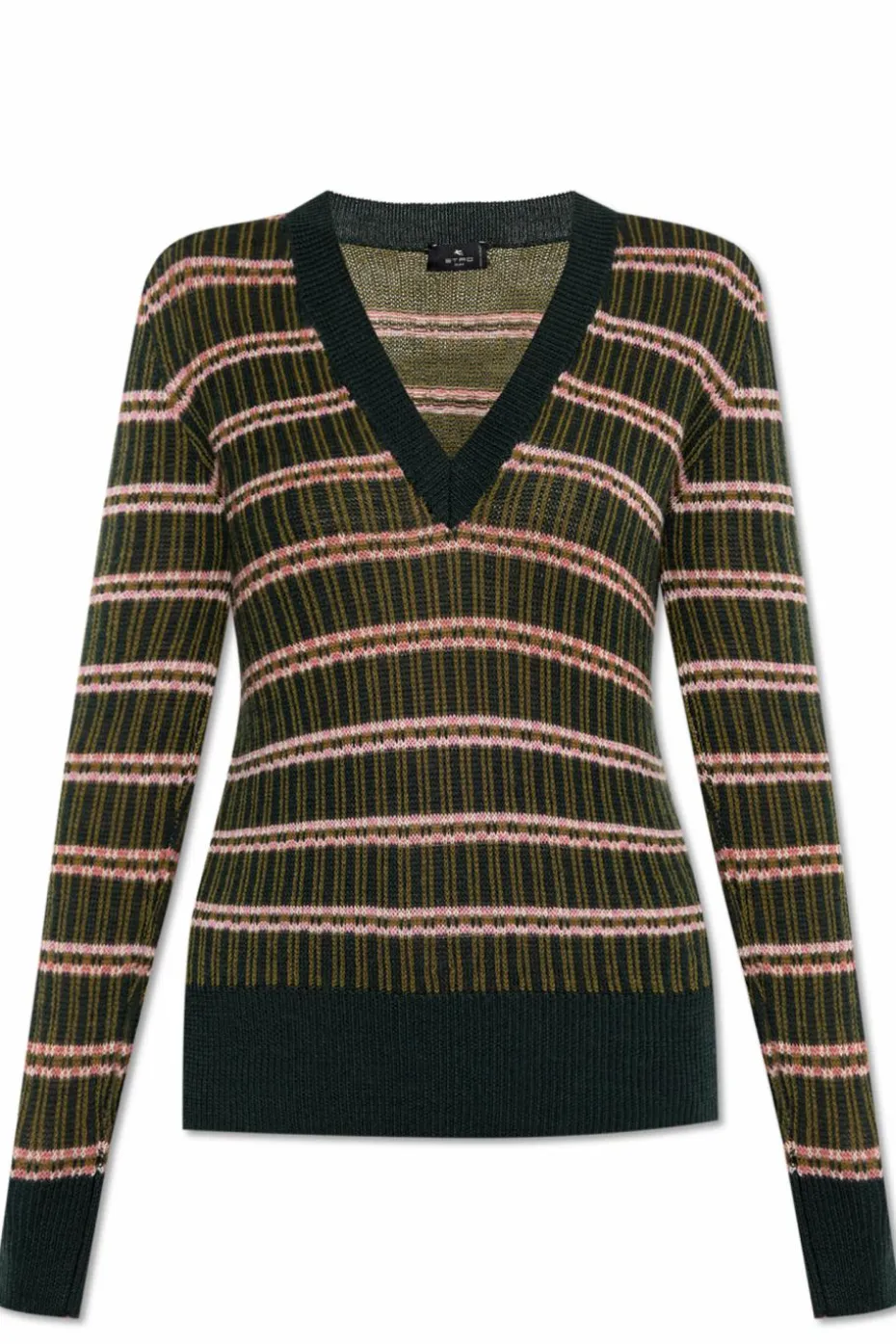 Etro ZIELONY Sweter w paski