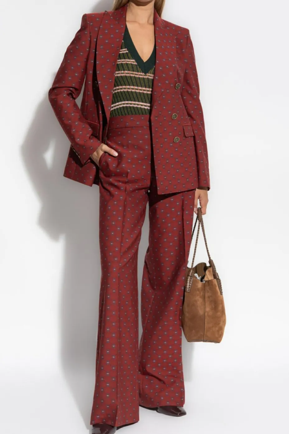 Etro ZIELONY Sweter w paski
