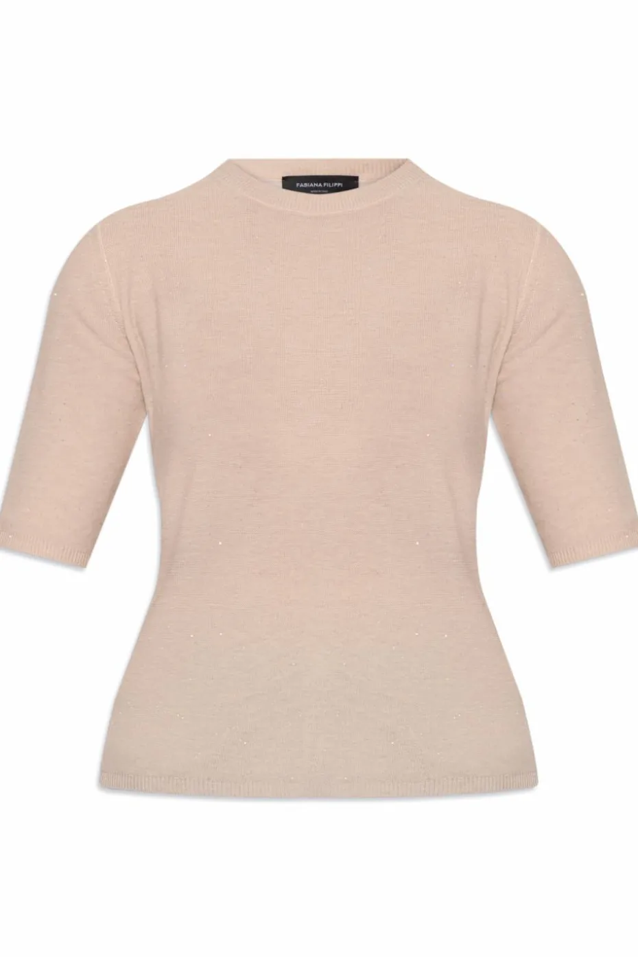 Fabiana Filippi beżowy Wełniany t-shirt
