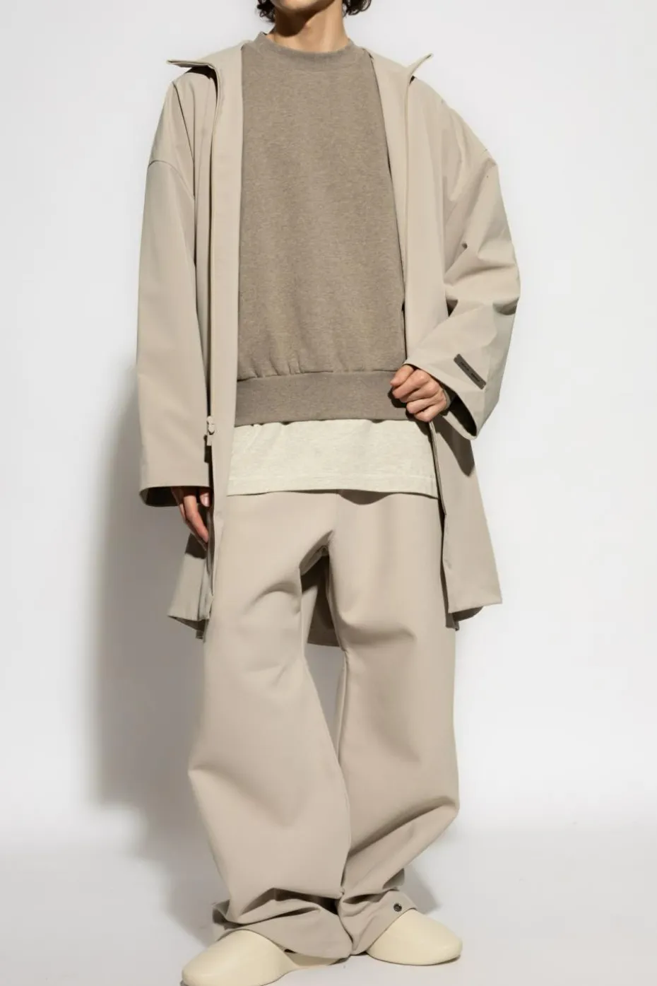 Fear Of God Essentials beżowy Płaszcz typu `oversize`