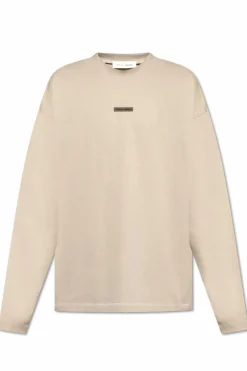 Fear Of God Essentials beżowy T-shirt z logo