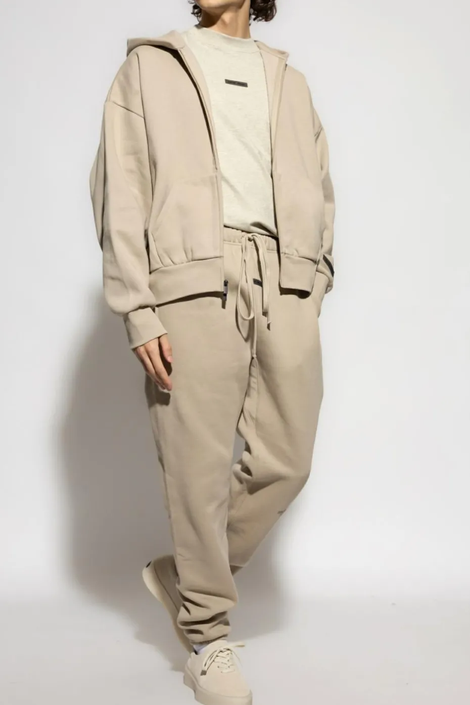 Fear Of God Essentials beżowy Bluza z logo