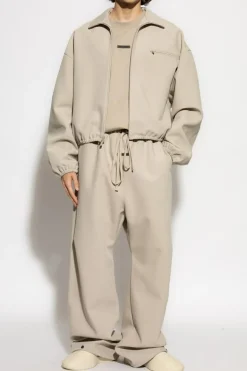 Fear Of God Essentials beżowy Kurtka z kołnierzykiem