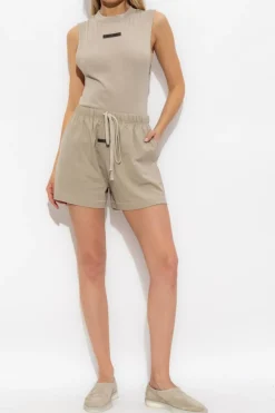 Fear Of God Essentials beżowy Bawełniane szorty