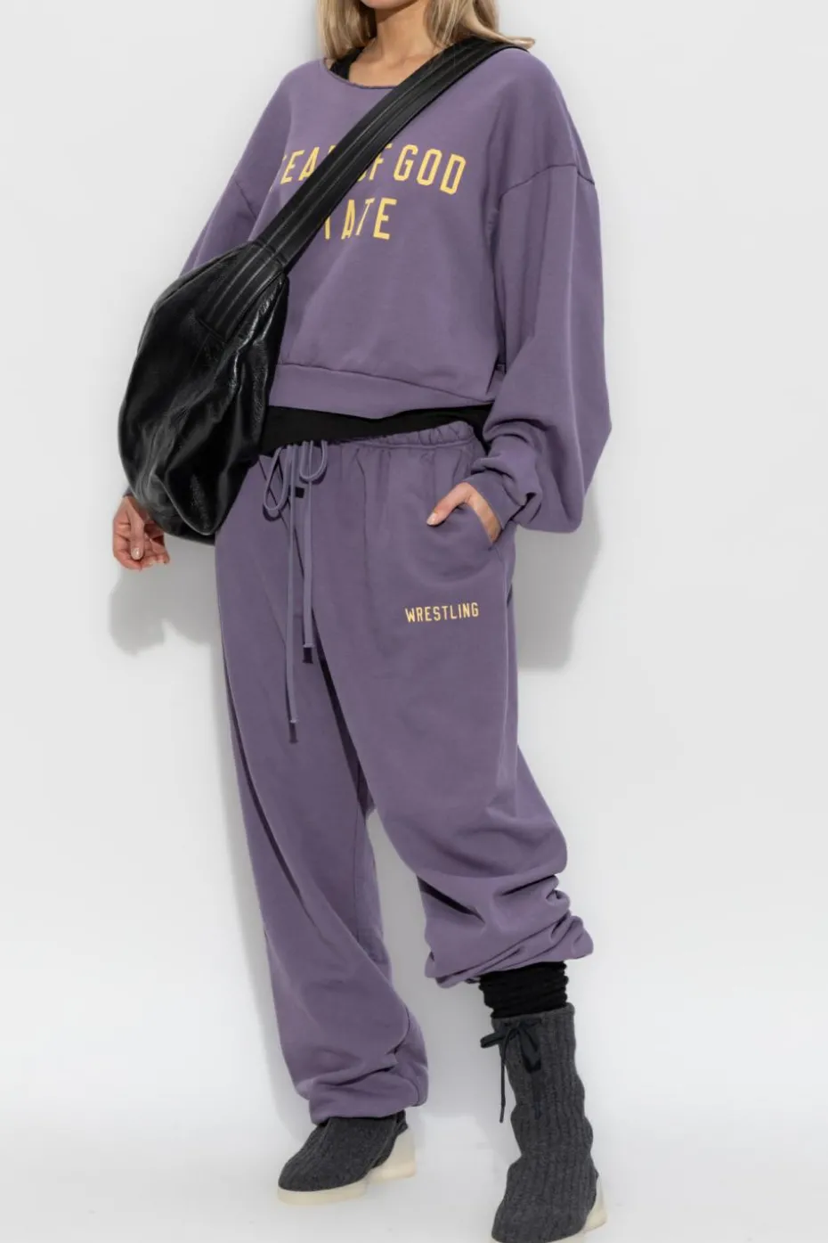Fear Of God Essentials FIOLETOWY Bluza z nadrukiem