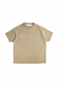 Fear Of God Essentials Kids beżowy T-shirt z logo