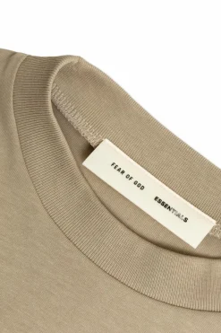 Fear Of God Essentials Kids beżowy T-shirt z logo
