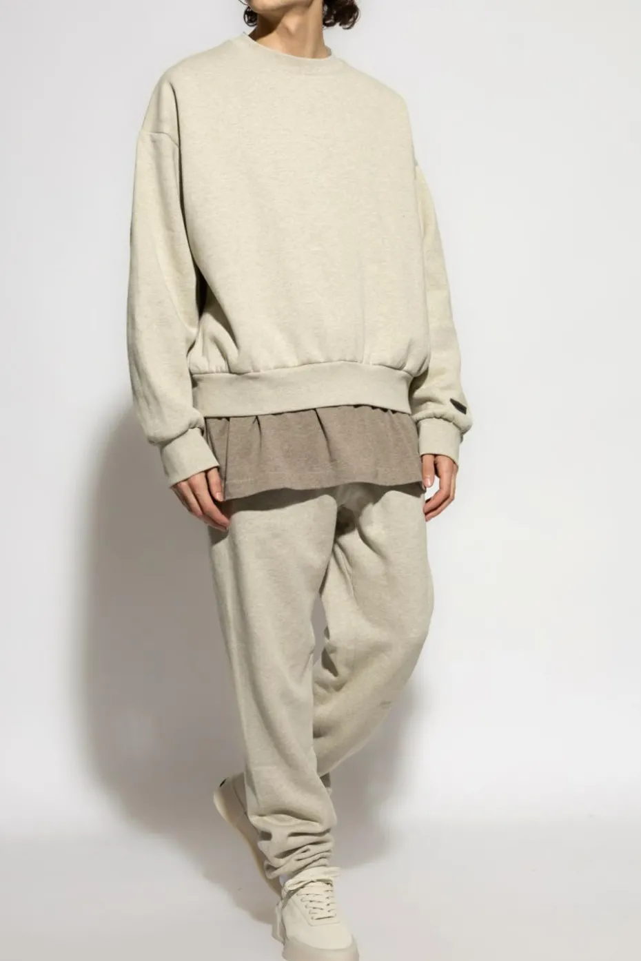 Fear Of God Essentials kremowy Bluza z logo