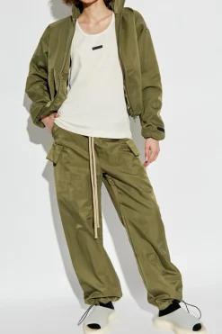 Fear Of God Essentials kremowy Top z logo