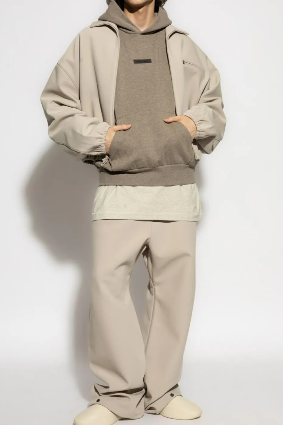 Fear Of God Essentials SZARY Bluza z logo