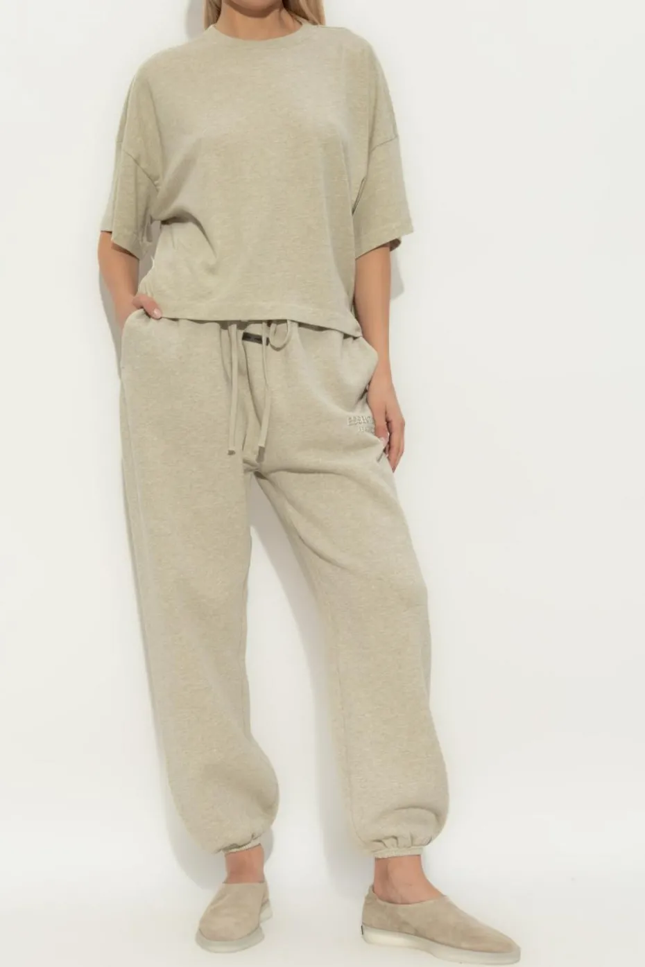 Fear Of God Essentials SZARY T-shirt typu `oversize`