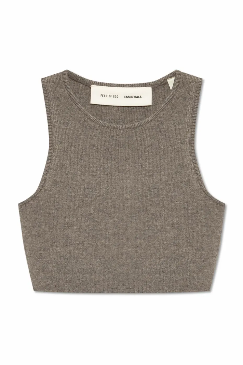 Fear Of God Essentials SZARY Krótki dzianinowy top
