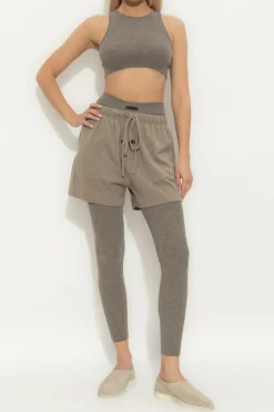 Fear Of God Essentials SZARY Dzianinowe legginsy