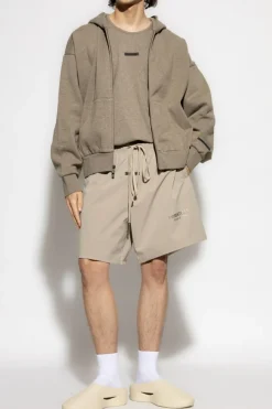 Fear Of God Essentials SZARY T-shirt z logo