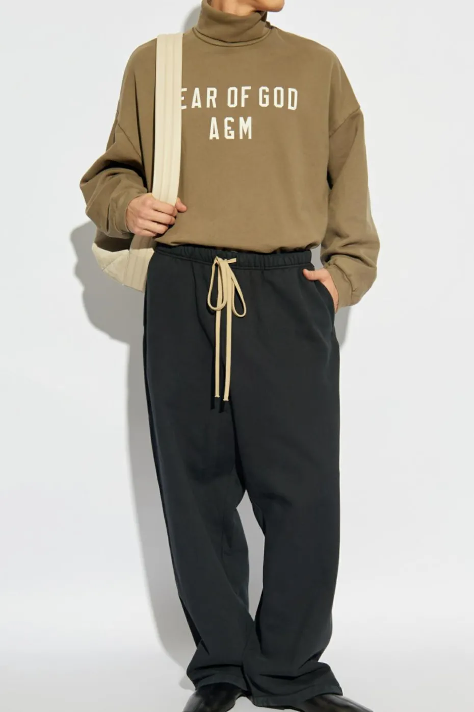 Fear Of God Essentials ZIELONY Bluza ze stójką