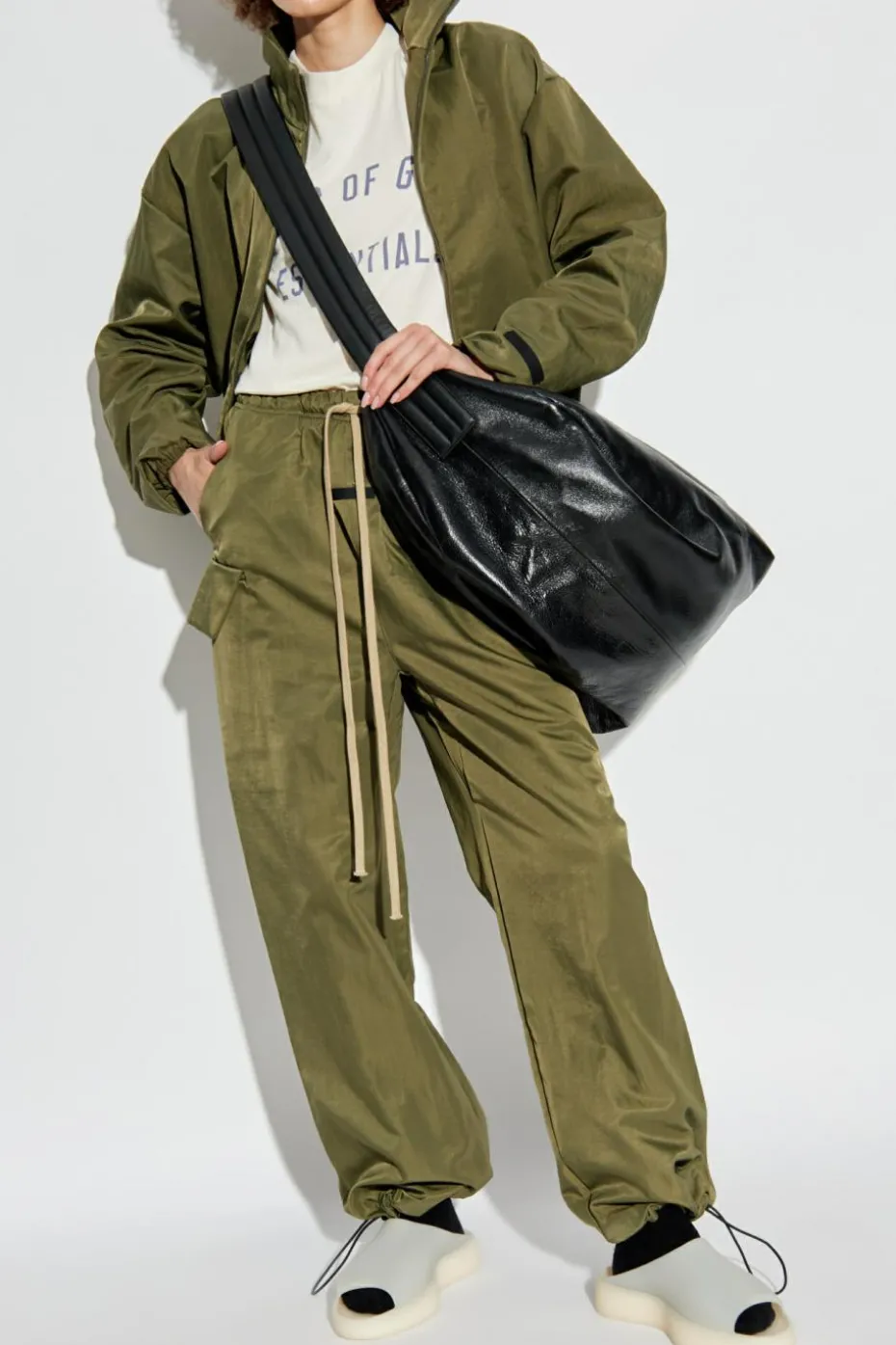 Fear Of God Essentials ZIELONY Kurtka ze stójką
