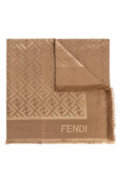 Fendi beżowy Chusta z monogramem