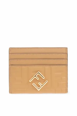 Fendi beżowy Portfel z logo